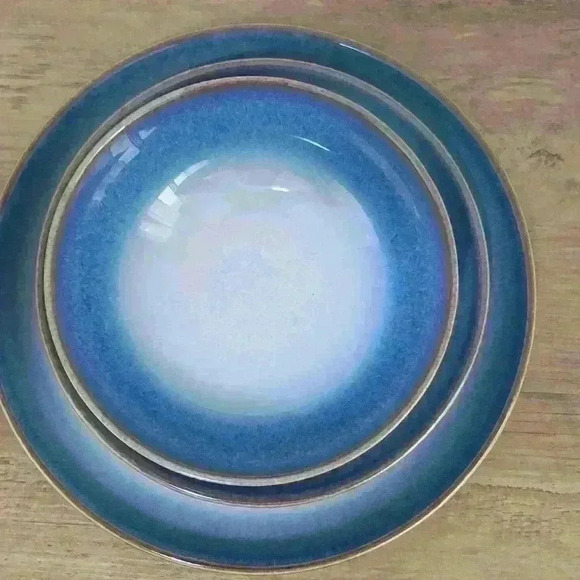 Denby Blue Haze Plate Setting  includes bowl, dinner plate and dessert plate - Picture 2 of 7